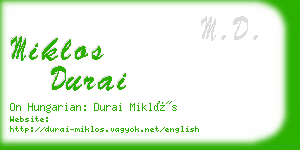 miklos durai business card